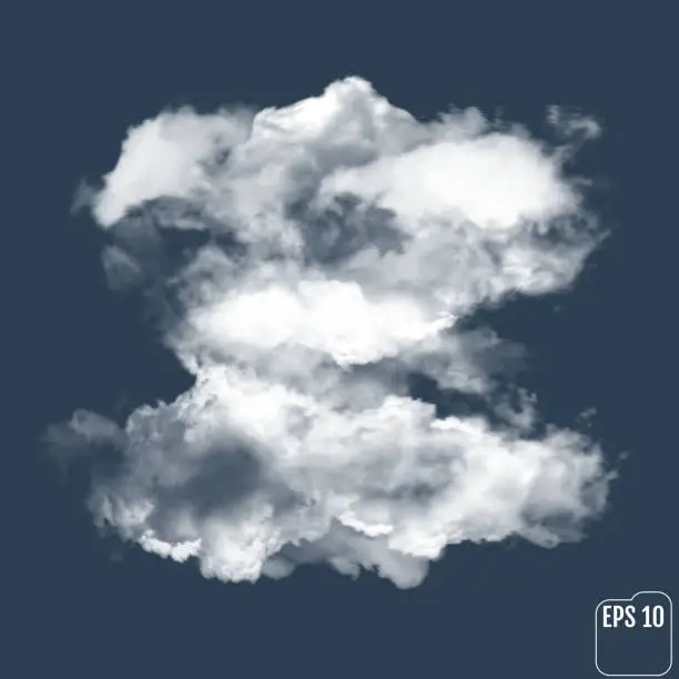 Vector illustration of Wonderful realistic thunderclouds on the background of the night sky. Vector illustration