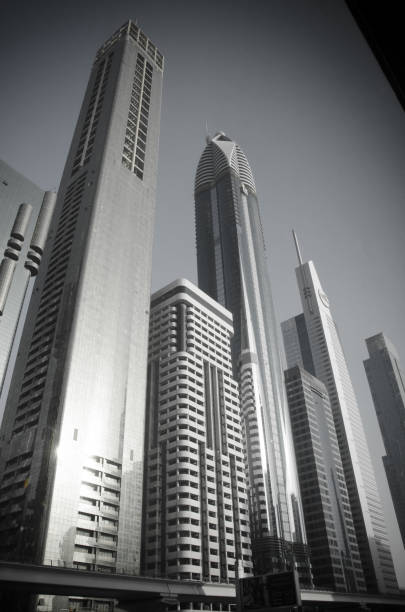 Dubai skyline, United Arab Emirates, Copy space. Nobody. Nikon.