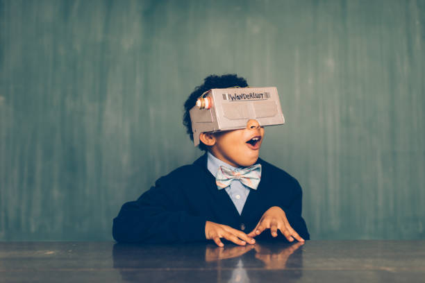 istock Young Male Nerd with Virtual Reality Headset 674187350
