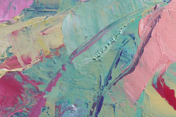 istock Multicolored oil paint texture . Abstract art background. Acrylic on canvas. Rough brushstrokes of paint. 674191072