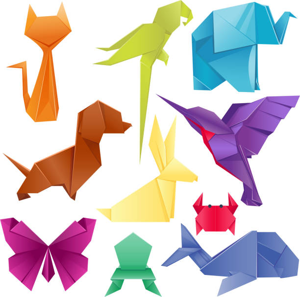 Animals Origami Set Japanese Folded Modern Wildlife Hobby Symbol Creative  Decoration Vector Illustration Stock Illustration - Download Image Now -  iStock