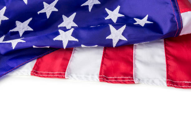 istock American flag isolated on white background with copy space 674196290