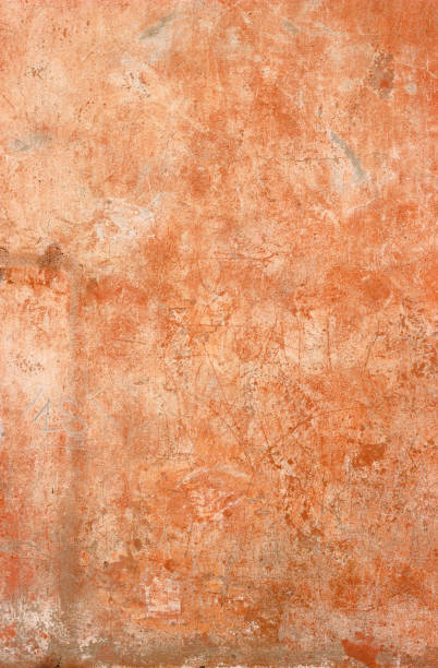 istock Orange mixed Painting on the wall, Cement orange wall background 674219986