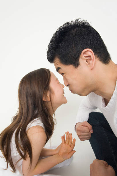 istock Father and son to a staring contest 674221018