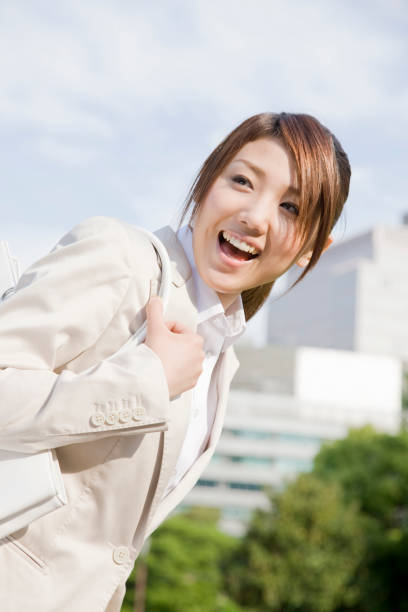 istock Woman smiling and greeting 674221060