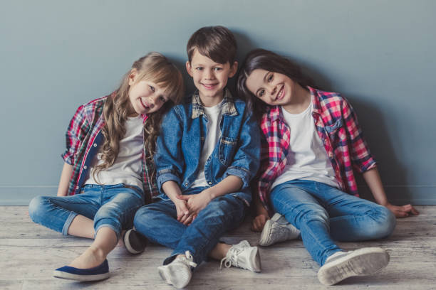 istock Happy stylish kids 674221146