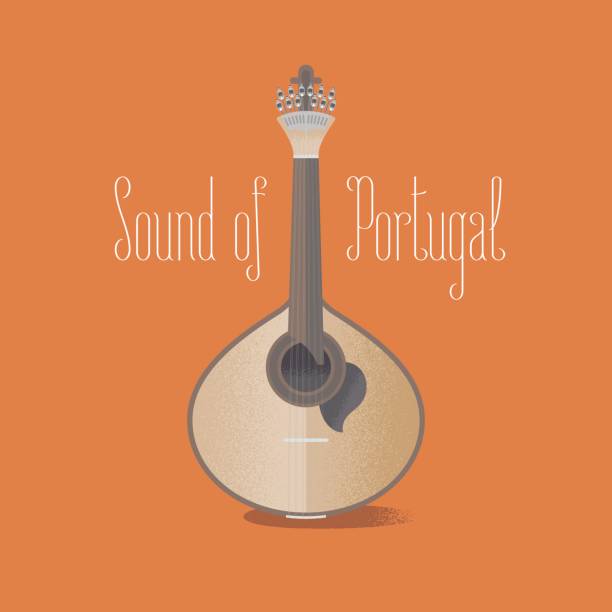 전통적인 포르투갈 기타 fado 벡터 일러스트 레이 션 - portuguese guitar stock illustrations