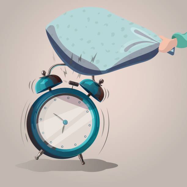 alarm clock sleep Ringing alarm clock. Pillow beats a ringing alarm clock. Vector illustration. Isolated object university of massachusetts amherst stock illustrations