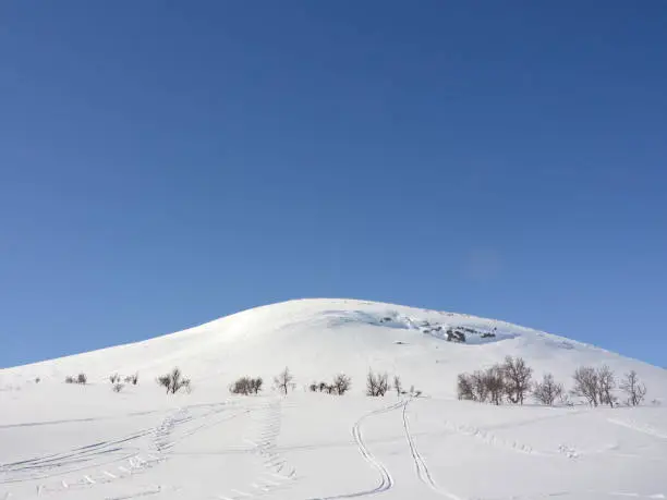 Mountain i Härjedalen, Sweden a sunny winter day