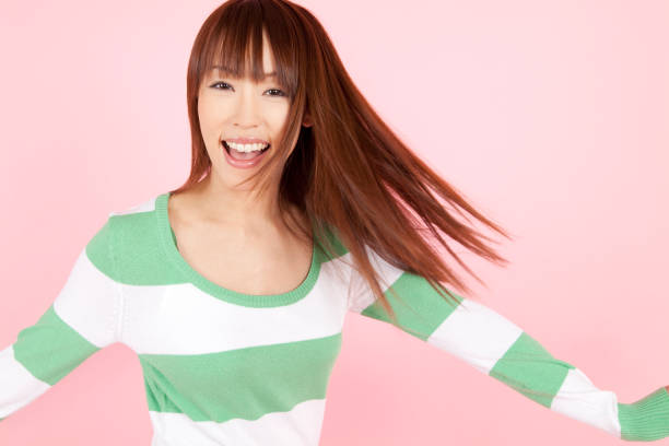istock Women looked back with a smile 674244772