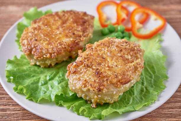 istock Homemade fish cutlets with vegetables 674257988