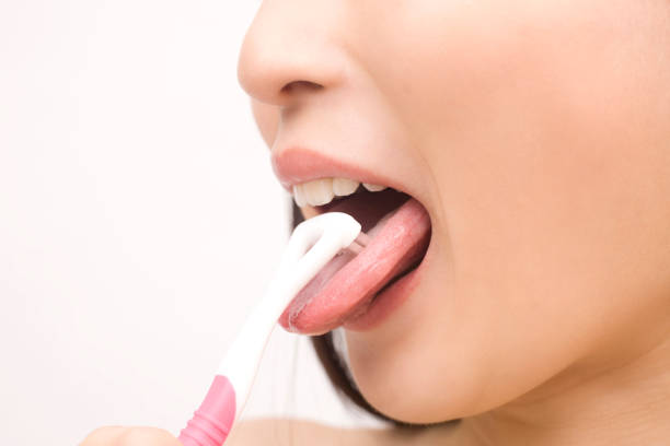Ladies Polish tongue her mouth