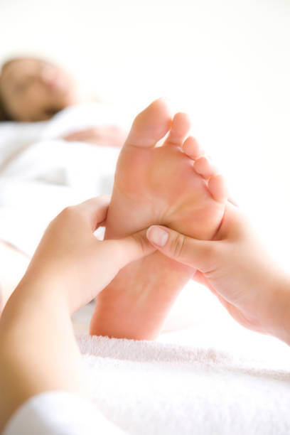 istock Women foot massages 674291904