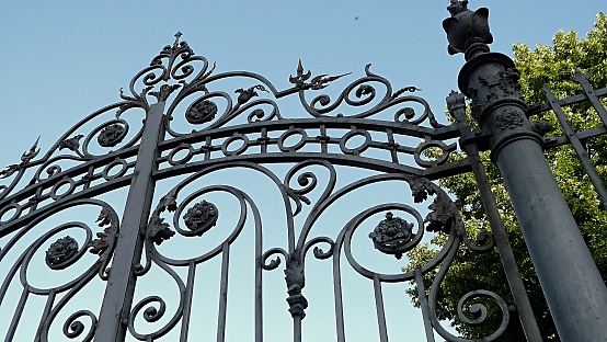 Historical old forged iron gate entrance