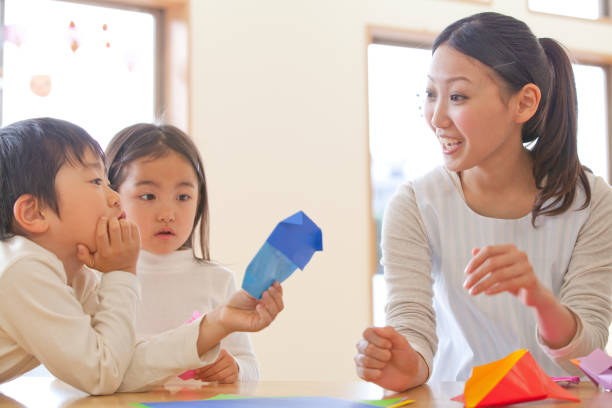 istock To fold the origami nursery and kindergarten 674302894