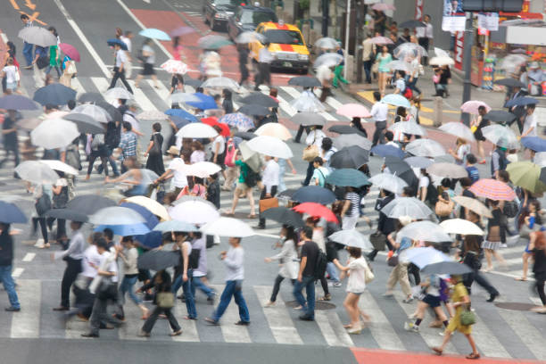 istock People cross the pedestrian crossing 674321844
