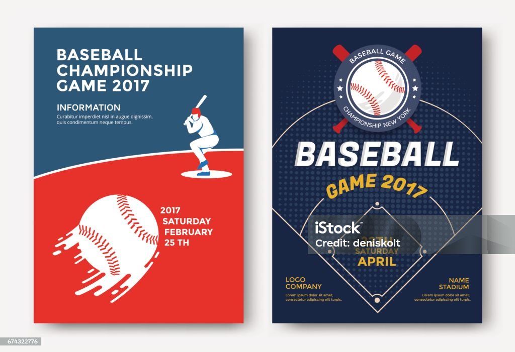 Baseball Poster Simple Baseball Game Poster Stock Illustration - Download Image Now - Baseball ...