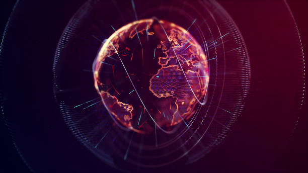 istock Digital design of a global network 674341348