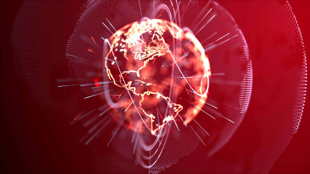 istock Digital design of a global network 674341358
