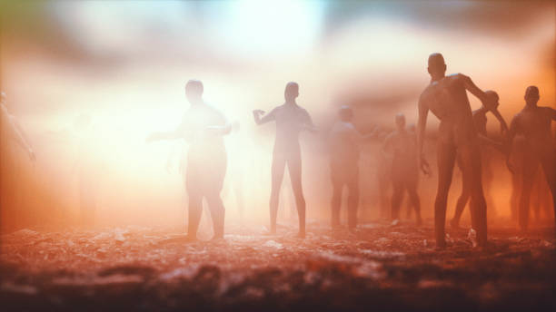 Crowd of zombies.