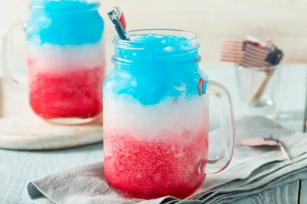 Photo of Homemade Patriotic Red White and Blue Slushie Cocktail
