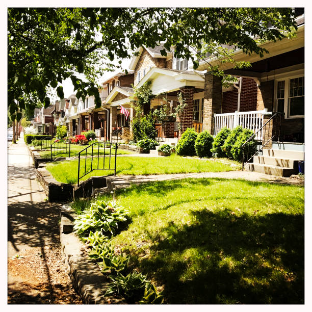 Streets and houses in suburban Atlanta.