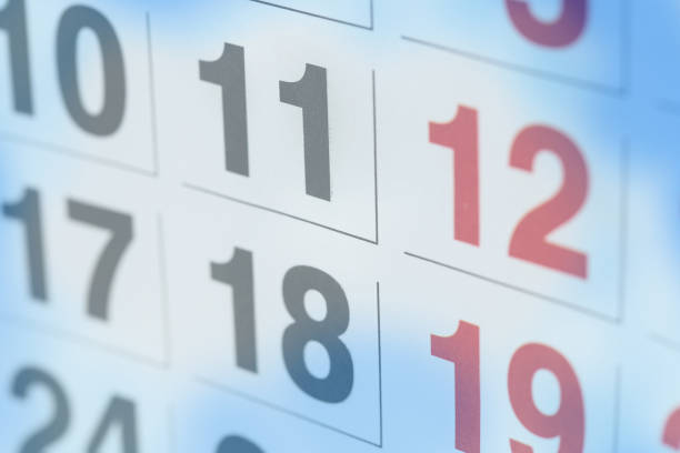 istock Months and dates shown on a calendar whilst turning the page 674353026