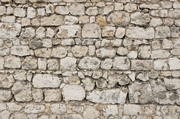 istock stone wall made of white and gray stone blocks 674362356