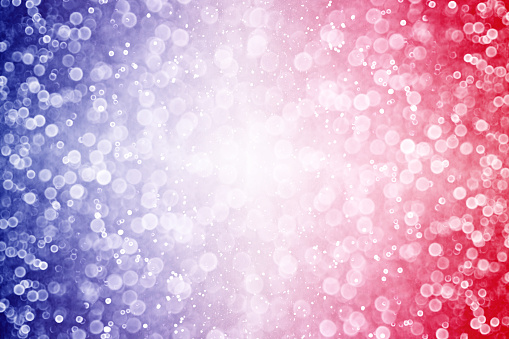Abstract patriotic red white and blue glitter sparkle explosion background or border