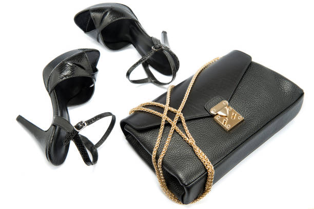 istock Black Leather Woman Bag And Shoes 674370432