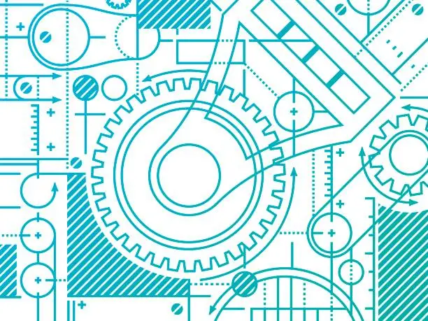 Vector illustration of Technical Blueprint Abstract Background