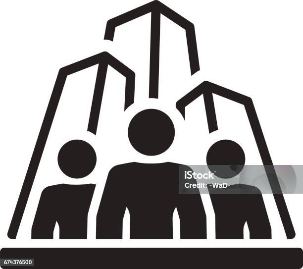 Business Team Icon Flat Design Stock Illustration - Download Image Now - Adult, Adults Only, Building Exterior