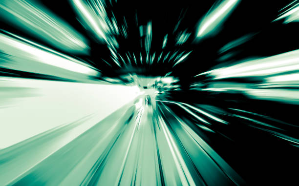 istock Abstract image of night traffic light in Hong Kong with green color 674376618