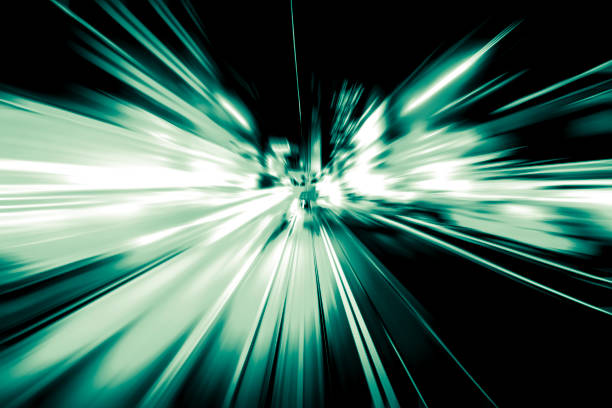 istock Abstract image of night traffic light in Hong Kong with green color 674376644