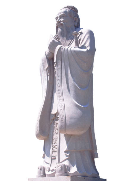 istock Confucius statue isolated on white background 674390754