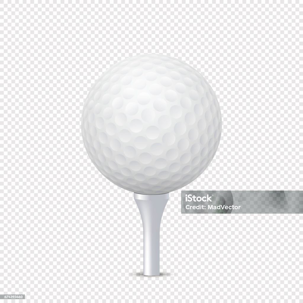 Vector white realistic golf ball template on tee - isolated. Design template in EPS10 Vector white realistic golf ball template on tee - isolated. Design template, EPS10 illustration. Golf Ball stock vector