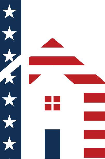 American h letter of house Design American h letter of house Design Illustration american flag house stock illustrations