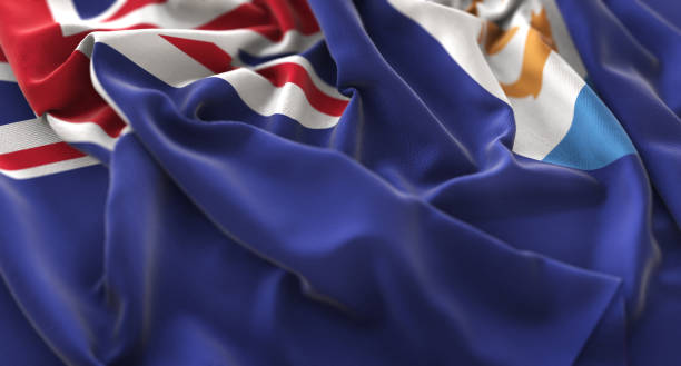 istock Anguilla Flag Ruffled Beautifully Waving Macro Close-Up Shot 674407468