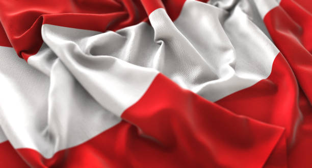 istock Austria Flag Ruffled Beautifully Waving Macro Close-Up Shot 674407554
