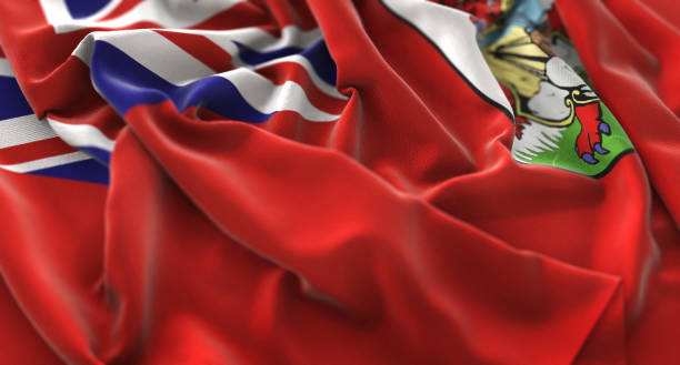 istock Bermuda Flag Ruffled Beautifully Waving Macro Close-Up Shot 674407762