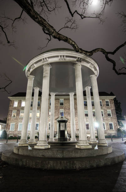 The Old Well at Chapel Hill at Night The Old Well, located on the University of North Carolina at Chapel Hill's campus, during the night. ncaa college conference team stock pictures, royalty-free photos & images