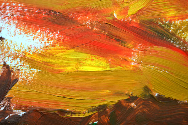 istock Brush strokes multicolored oil paint 674417144