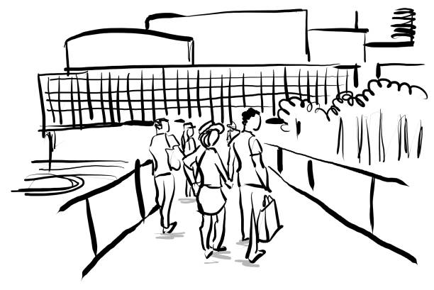 istock people traveling in city freehand cartoon sketch 674423926