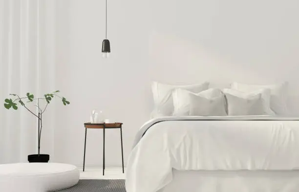 Photo of Minimalistic white bedroom