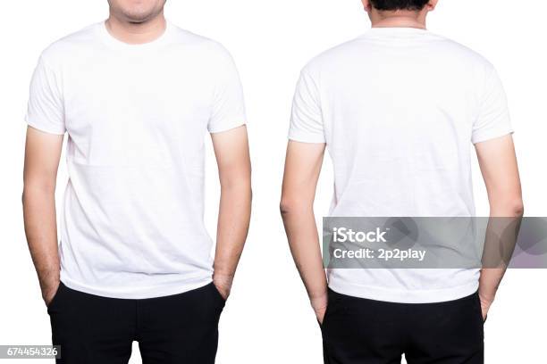 Man White Tshirt Stock Photo - Download Image Now - T-Shirt, White Color, Men