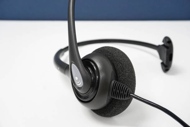 istock close up black call center headset for customer service 674463318