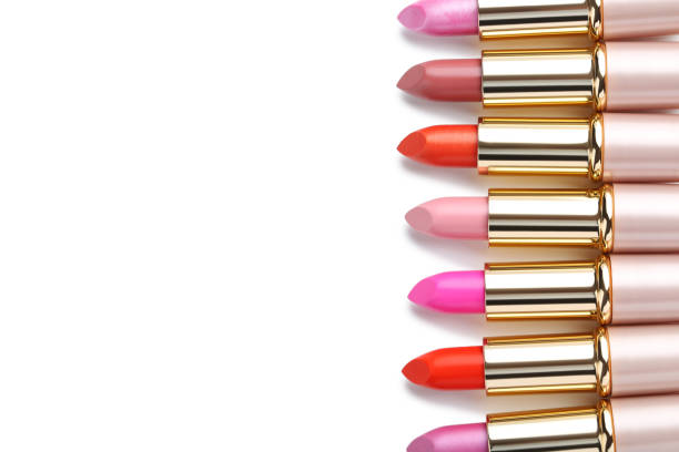 istock Colorful lipsticks isolated on a white 674466940