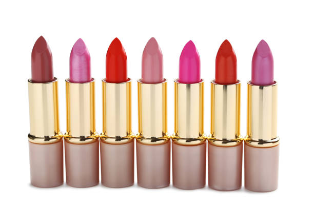 istock Colorful lipsticks isolated on a white 674469896
