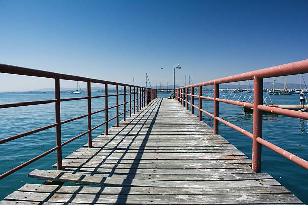 istock Jetty Over Sea Against Clear Blue Sky 674500385