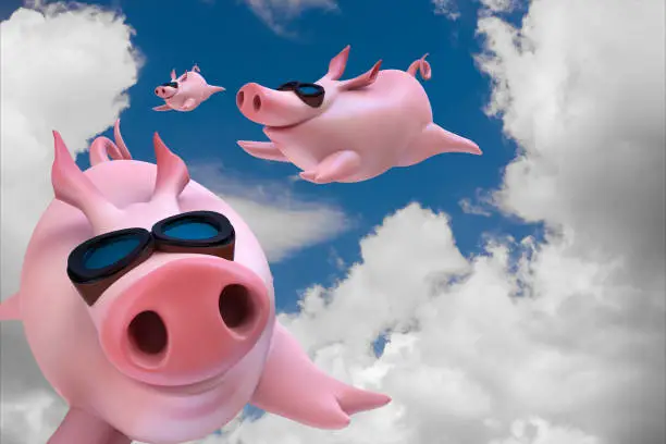 Photo of Funny flying piggies. Sky divers